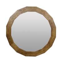 FN-6803 Natural Design Round Wood Frame Glass Mirror Big